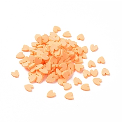 Сэнди Коричневый Ручной полимерной глины кабошонов, сердце, песчаный коричневый, 5x4.5x0.8 мм, Около 76923 шт / 1000 г