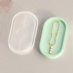 Oval Овальная ювелирная тарелка своими руками, силиконовые формы для подвесок, формы для литья смолы, для уф-смолы, изготовление изделий из эпоксидной смолы, призрачный белый, 187x102x20 мм