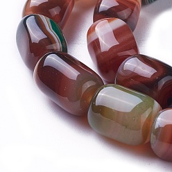 Седло Коричневый Природные крашеные шарики агата стренг, кубоид, седло коричневый, 14~18x10~11x10~11 мм, отверстие : 1.5 мм, около 25 шт / нитка, 15.1 дюйм (38.5 см)