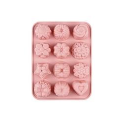 Pink Diy пищевые силиконовые формы, формы помады, цвет шоколада, конфеты, изготовление ювелирных изделий на основе смолы и эпоксидной смолы, цветок, розовые, 215x160 мм