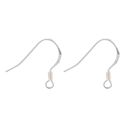 Серебро 925 стерлингового серебра серьги крюков, с печатью 925, серебряные, 15x18x1.3 мм, отверстие : 1.5 мм, 24 датчик, штифты : 0.5 мм