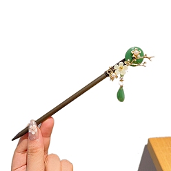 Зеленый Стеклянные палочки для волос, аксессуары для волос для женщин и девочек, цветок, зелёные, 180 мм