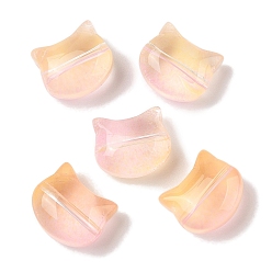 Желтый Прозрачная аэрозольная краска стеклянные шарики, кошка, желтые, 10x11.5x7 мм, отверстие : 1 мм