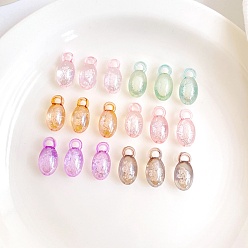 Oval Прозрачные пузырьковые акриловые подвески, овальные, 18.3x8.8x8.7 мм, отверстие : 3.5 мм, Около 685 шт / 500 г