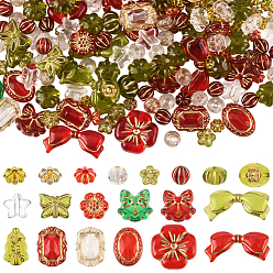 (52) Непрозрачная лаванда 204шт акриловые бусины, разнообразные, золотой металл обвитыми, разноцветные, 6.5~19.5x6.5~29x3.5~8.5 мм, отверстие : 1~2 мм