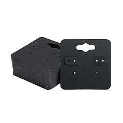 Черный 100карточки для демонстрации бумажных сережек, пустые карточки с серьгами, квадратный, чёрные, 5x5 см