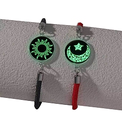 Звезда 2Наборы браслетов со светящимися стеклянными звеньями на День святого Валентина, Пара светящихся в темноте браслетов на шнуре, звезда, 6-7/8 дюйм (17.5 см)