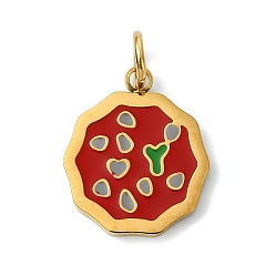 Polygon 304 нержавеющей стальной эмали подвески, золотые, красные, полигон очарование, 17.5x14.5x1.5 мм, отверстие : 4 мм