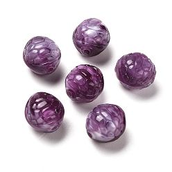 Purple Two-tone Opaque Acrylic Beads, Turtle Shell, Purple, 10~11x12mm, Hole: 1.8mm, about 625pcs/500g