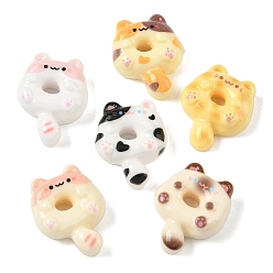 (52) Непрозрачная лаванда Кабошоны из смолы, форма кота-пончика, разноцветные, 25.5~27x20.5~21.5x9 мм