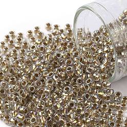 (994) Gilt Lined AB Crystal TOHO Round Seed Beads, Japanese Seed Beads, (994) Gilt Lined AB Crystal, 8/0, 3mm, Hole: 1mm, about 1110pcs/50g