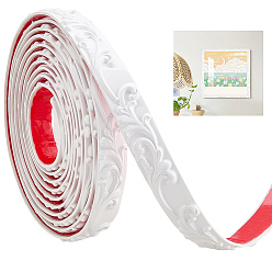 White PVC Self-adhesive Flexible Molding Trim, Ceiling Molding, Wall Trim for Furniture, Door, Wardrobe, Home Decor, White, 25x6.5mm