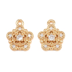 Золотой Латунные микро проложить кубического циркония подвески, , золотые, 13x11x3 мм, отверстие : 1.2 мм