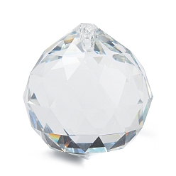 Прозрачный Прозрачные стеклянные подвески, граненые, слезинки, для люстры хрустальные подвесные подвески, прозрачные, 45x42.5 мм, отверстие : 1.4 мм