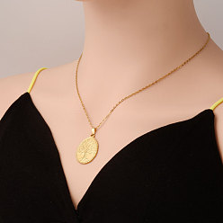 Настоящее золото 18K 304 Женские подвески в виде дерева жизни из нержавеющей стали, реальный 18 k позолоченный, 17.72 дюйм (45 см)