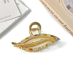 Шоколадный Заколки для волос из ацетата целлюлозы с легированными когтями, золотые, лист, цвет шоколада, 55x105 мм