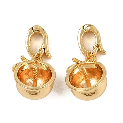 Настоящее золото 18K Медные залоги, реальный 18 k позолоченный, 10x9x9.5 мм, отверстие : 4.5x3 мм, штифты : 1 мм