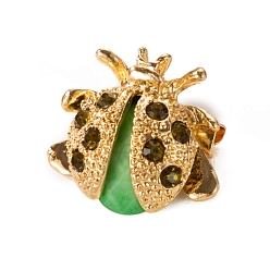 Серо-коричневый Брошь из сплава со стразами для рюкзака, коровка, суровая, 22x20 мм