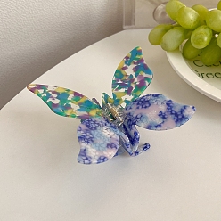 Розовато-лиловый Заколки для волос в форме когтей из ацетата целлюлозы, бабочка, розовато-лиловый, 115x95 мм