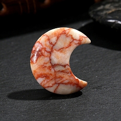 Камень Сетки Массажер из натурального красного камня Netstone, Камень беспокойства для терапии беспокойства, луна, 30x25x8 мм