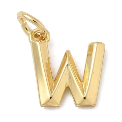 Letter W Латунь прелести, стойки покрытие, без кадмия и без свинца, долговечный, с целью перехода в кольце, реальный 18 k позолоченный, Буква W, 11.5x11x2 мм, отверстие : 3 мм