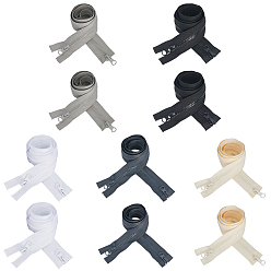 (52) Непрозрачная лаванда 10 шт 5 цвета аксессуары для одежды, молния из полиэстера и смолы, Компоненты застежки-молнии, с полимерными бегунками-молниями, разноцветные, 815x31x3 мм, 2 шт / цвет