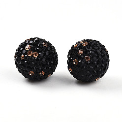 Реактивный Самолет Полимерная глина Pave горный хрусталь бисер, дискотечный шар бисер, круглые, струя, 16 мм, отверстие : 1.6~2 мм