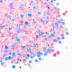 Pink Shining Nail Art Glitter, Manicure Sequins, DIY Sparkly Paillette Tips Nail, Mixed Shape, Pink, 1~2.5x1~2.5x0.2mm
