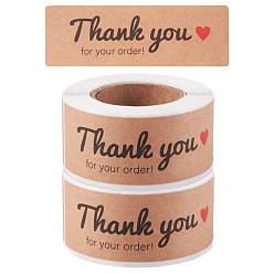 Сердце 2 рулоны прямоугольных бумажных наклеек с благодарностью, самоклеющиеся этикетки для рулонов, для конвертов, пузырчатые рассылки и пакеты, Перу, сердце, 7.5x2.5x0.01 см, 120шт / рулон