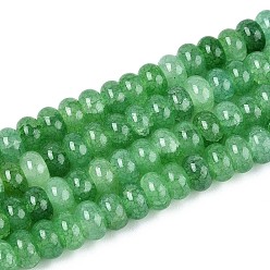Средний Морско-зеленый Стеклянные бусины, имитация зеленый авантюрин, рондель, окрашенные, средний морской зеленый, 8~8.5x4.5~5 мм, отверстие : 1~1.2 мм, около 155~159 шт / нитка, 30.12~31.30 дюйм (76.5~79.5 см)