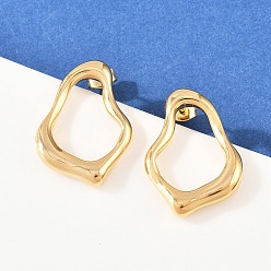 Золотой 304 из нержавеющей стали серьги, самородки, вакуумное покрытие pvd, золотые, 26x19 мм