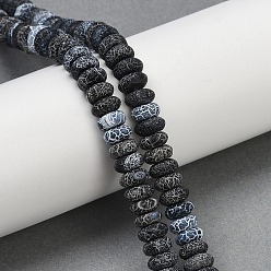 Прусский Синий Естественные выветрившиеся агатовые бусины, окрашенная и подогревом, рондель, берлинская лазурь, 6~8x3.5~4.5 мм, отверстие : 1.2 мм, около 95 шт / нитка, 14.41'' (36.6 см)