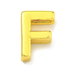 Letter F Латунные бусины, для изготовления именных ожерелий, без кадмия, без никеля и без свинца, реальный 18 k позолоченный, Буква F, 8x5.8x3 мм, отверстие : 1.8x1 мм