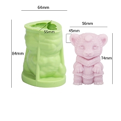 Тигр 12 силиконовая форма для ароматерапевтических свечей зодиака, для изготовления свечей, пищевой силикон, желто-зеленый, тигр, 6.4x5.5x8.4 см