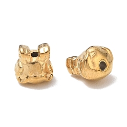 Real 18K Gold Plated 304 Stainless Steel Beads, Plastic Bag Shape, Ion Plating(IP), Real 18K Gold Plated, 7x7x6mm, Hole: 1.3mm