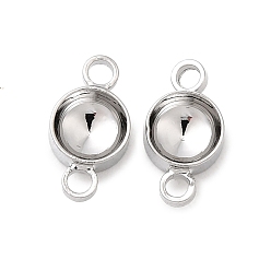 Платина Плоские круглые латунные оправы для страз, без никеля , платина, пригодный для стразов 5 мм, 9x5x2 мм, отверстие : 1 мм