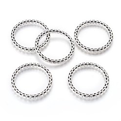 Antique Silver Tibetan Style Linking Rings, Ronedelle, Antique Silver, Lead Free & Cadmium Free, 36.5x36.5x4mm