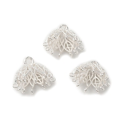 925 Sterling Silver Plated Brass Chandelier Component Links, Lead Free & Cadmium Free, Umbrella Shape, 925 Sterling Silver Plated, 13x15.5x8mm, Hole: 1~1.8mm