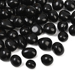 Obsidienne Des billes d'obsidienne naturelles, pierre tombée, nuggets, pas de trous / non percés, gemmes de remplissage de vase, 15~23x18~28x6~21mm