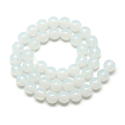 WhiteSmoke Imitation Jade Glass Beads Strands, Round, WhiteSmoke, 10mm, Hole: 1mm, about 37~40pcs/strand, 14.9~15.1 inch(38~38.5cm)