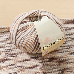 Желтая Старая Ткань  Шерстяная радужная сегментная окрашенная пряжа для вязания, для одежды шарфы свитера шали шапки, старое кружево, 0.5~1 мм, около 125.77 ярдов (115 м) / моток