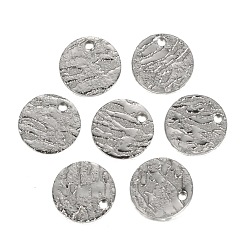 Нержавеющая Сталь Цвет Устойчивые к потускнению 304 подвески из нержавеющей стали, , лазерная резка, плоско-круглые, цвет нержавеющей стали, 10x1 мм, отверстие : 1.4 мм