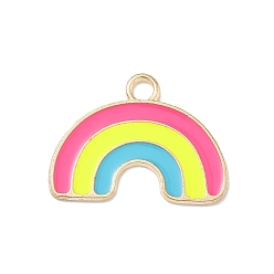 Разноцветный Подвески из эмали и сплава, радужные прелести, золотые, красочный, 18x24x1 мм, отверстие : 2.5 мм