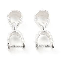 Серебро 925 зажим для зажима льда из стерлингового серебра, треугольные, серебряные, 8x5x2.5 мм, отверстие : 3 мм, штифты : 0.6 мм