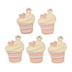 Разноцветный Подвески из сплава , без кадмия и без свинца, с эмалью, торт, золотой свет, красочный, 19x12x1.5 мм, отверстие : 1.2 мм