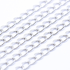 Платина Латунные витой цепочки бордюрный цепи, несварные, без свинца, без никеля и без кадмия, долговечный, платина, ссылка: 3x2.5x0.5 mm
