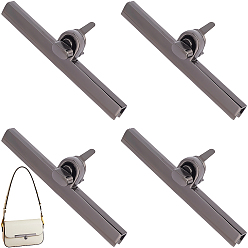 Черный Цвет Металла 4 шт. цинковый сплав поворотный замок застежка для сумки кошелек защелка, металлический черный , 2.4x9.5 см