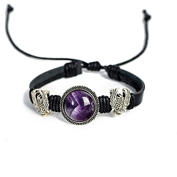 Amethyst Natürlicher Amethyst mit Legierungsarmbändern, afrikanischer Häuptling, 7-1/8x3/4 Zoll (18x2 cm)