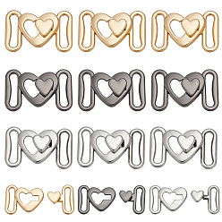 (52) Непрозрачная лаванда 12шт 3 цвета сплав застежки, сердце, разноцветные, 13x21x5 мм, отверстие : 9.5x1.6 мм, 4 шт / стиль