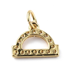 Libra Brass Micro Pave Cubic Zirconia Charms, Constellation Charm, with Jump Rings, Real 18K Gold Plated, Libra, 9.5x12x1.5mm, Hole: 3.4mm